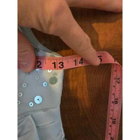 AMERICAN PRINCESS Girls Aqua Blue Sequin Bow Formal Party Dress Size 8 - Picture 8 of 8